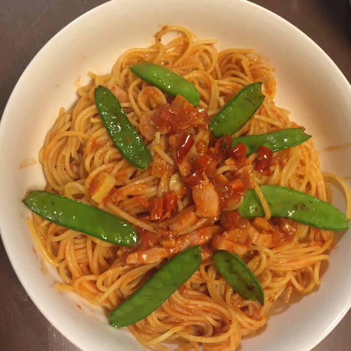 簡単!えんどうのトマトパスタ